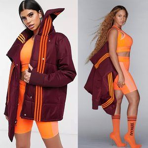 adidas x IVY PARK Asymmetrical Jacket Maroon / Solar Orange (Unisex Medium)